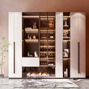 Armoire modulaire murale complète BALOM Classic Simple, <span class=keywords><strong>casier</strong></span> à manteaux personnalisé pour entrée et station de bar à <span class=keywords><strong>vin</strong></span> domestique - Product Image 6
