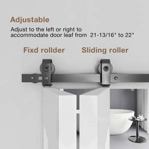 WEKIS Kit de Herrajes Industriales Reforzados Negros para Puertas Correderas Plegables de Granja con Riel Superior y Rodillos, para Cocina - Product Image 2