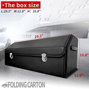 <b>Box</b>,30 Inches Leather Collapsible Car Trunk Organizer With Lid and <b>Storage</b> for Suv,Van, Grocery, Camping Custom Logo - Product Image 3