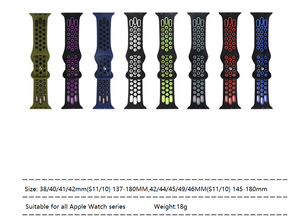 Bracelets de montre en silicone en gros pour Apple Watch S10/11 46mm Ultra 49mm SE 44mm – Bracelet de sport en silicone bicolore à clipser - Product Image 2