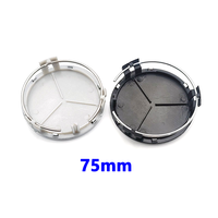 Enjoliveurs de roue électroplaqués étanches en ABS noir brillant et argent mat de 75 mm pour Mercedes-Benz W205/W204/W212/W213/W166/W167/W222/W221