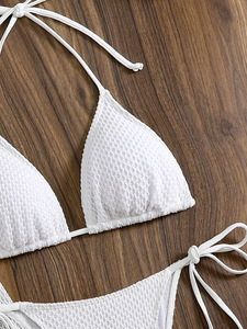 <b>Sexy</b> Solid Laced Up Beach <b>Bikinis</b> Women Split Swimsuit <b>Bikini</b> 2026 New All Season Backless <b>Bikinis</b> Mesh Skirt 4 Piece <b>Set</b> - Product Image 2