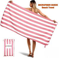 Serviette de plage personnalisée de haute qualité ECO avec impression de logo, livraison rapide, grande serviette de plage d'été en microfibre