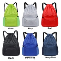Sac à dos promotionnel unisexe en polyester avec cordon de serrage, capacité 20-35L, personnalisable avec logo, pour le rangement de ballons de basketball et de football
