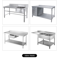 Console de cuisine extérieure à double évier pour îlot de cuisine, cuisine commerciale, cuisine en acier