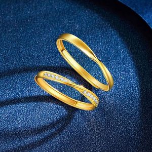Anillo De Acero Inoxidable Gold Plated Adjustable Open <b>Couple</b> <b>Ring</b> Wedding Jewelry Irregular Zirconia <b>Ring</b> Mobius <b>Couple</b> <b>Rings</b> - Product Image 6