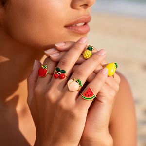 Fruit Shape <b>Adjustable</b> <b>Ring</b> Stainless Steel Jewelry Unisex Party Accessory - Product Image 5