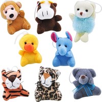Lot de 24 mini-poupées en peluche animaux, porte-clés en peluche de Noël, jouets pour machine à griffes, vente en gros, personnalisable