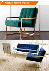 Accent en tissu Salon moderne Accent Mobilier de salon nordique Canapé Chaise en cuir <span class=keywords><strong>Fauteuil</strong></span> à dossier <span class=keywords><strong>bas</strong></span> simple en <span class=keywords><strong>acier</strong></span> inoxydable - Product Image 4