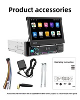 Écran Tactile Manuel Télescopique 7 Pouces Android pour Voiture, Moniteur GPS de Navigation, CarPlay Sans Fil, HD, Rétroviseur, Tableau de Bord, Garantie USB 1 An