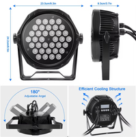 36 Projecteurs LED étanches pour extérieur IP65, équipement d'éclairage de scène, projecteur PAR