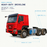 Camion tracteur Howo 6x4 371 375HP Sinotruk, camion tracteur diesel, réservoir de carburant de 400L, 50 tonnes