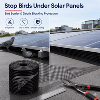 Kit Jaring Burung Panel Surya 8 Inci dari Baja Anti Karat 304 Berlapis PVC dengan Sarung Tangan untuk Perlindungan Hama di Atap