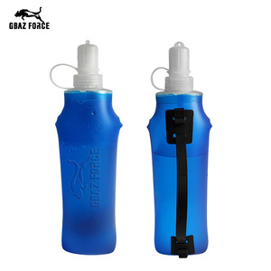 Botella de Agua Plegable de TPU Suave Gbaz Force, 500 ml, Portátil, Deportiva, Azul, con Asa - Product Image 1