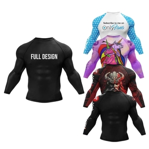 Camiseta <span class=keywords><strong>de</strong></span> Compresión <span class=keywords><strong>de</strong></span> Manga Larga para Hombre, Estilo Rashguard <span class=keywords><strong>de</strong></span> MMA Personalizado con Estampado por Sublimación, para Surf y Fútbol <span class=keywords><strong>Americano</strong></span> - Product Image 1