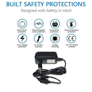 18w 2,5 EINE 9V 2A1 2V 1,5 EIN 18V 1A 24V 0,75 A 13,8 V 1A 10V 1,5 A 12V 1,3 A 15V 1,2 A 24V 0,75 A 18W ac dc power adapter - Product Image 2