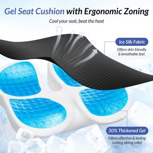Cojín de Asiento Premium para Silla de Ruedas y Automóvil, con Gel Refrigerante, Espuma Viscoelástica Ortopédica, para Glúteos y Nalgas, OEM para Conductores de Camiones - Product Image 3