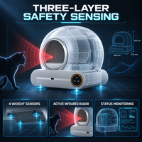 Bac à litière intelligent pour chat, nettoyage automatique, contrôle par application, grande capacité, contrôle des odeurs, toilette pour animaux de compagnie, pour plusieurs chats