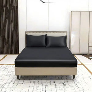 Ensemble de draps et de housses de couette en satin de qualité hôtelière, couleurs unies, en bambou, taille double, style européen et américain - Product Image 2