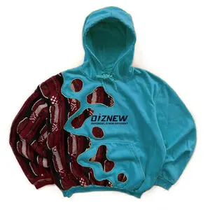 DIZNEW OEM high quality streetwear match continuous hoodie custom logo new design hoodie men 2023