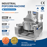Machine à Popcorn Caramel Électromagnétique Commerciale Industrielle en Acier Inoxydable Grande Capacité avec Mélangeur