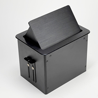 Prise de bureau industrielle multifonctionnelle escamotable avec ports de charge USB, audio VGA, IP44, 10A, en alliage d'aluminium, design dissimulé, pour usage professionnel