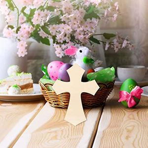 ไม้กางเขนไม้แบบขายส่ง ไม่เคลือบสี สำหรับงาน DIY และตกแต่งบ้าน สำหรับเทศกาลอีสเตอร์ พร้อมบริการดรอปชิปปิ้ง - Product Image 4