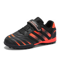 Chaussures de football pour enfants, crampons en caoutchouc TF, sangle Velcro, tige en mesh respirant, crampons antidérapants, vente en gros, usine OEM