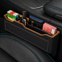 Organisateur multifonctionnel pour l'espace entre les sièges de voiture, organiseur de rangement en cuir PVC pour l'espace entre les sièges de voiture, rangement pour téléphone, câble, carte