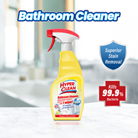 Hyperclean 550ml Nettoyant Salle de Bain Parfum Citron en Spray Mousse Décontaminante Aquatique pour Carrelage, Verre, Douche, Désodorisant et Détachant