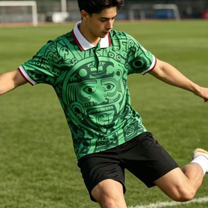 Más Estilos Disponibles, Jersey de Fútbol Americano con Cuello a Rayas Negras para Mujer, Camiseta Deportiva Transpirable de Poliéster para Entrenamiento, México - Product Image 5