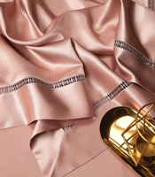 Charme Rose Soie Literie 4 Pièces Ensemble 100% Soie Couture Exquise Artisanat Texture Luxueuse Lustre Soyeux