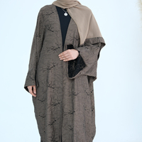 Vêtements pour femmes en gros, fabricants d'abayas à Dubaï, vêtements islamiques, abaya avant, tissu personnalisé, abaya ouverte, cardigan, kimono