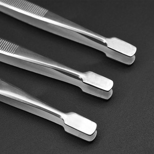 Pinzas de acero inoxidable, de punta redonda y plana, clips para sellos y monedas, rizador de pestañas, herramientas auxiliares de belleza y reparación. - Product Image 2