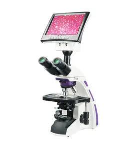 实验室用高品质3w发光二极管灯显微镜，带屏幕8英寸彩色液晶生物光学显微镜