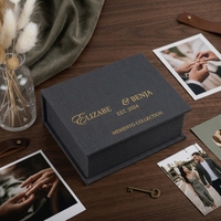 Boîtes de rangement en carton avec couverture en velours pour photos instantanées, taille personnalisée, logo, mini photos, souvenirs