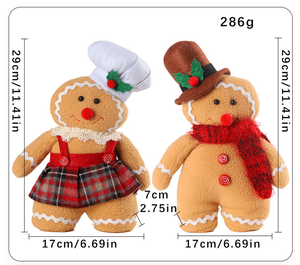 Pain d'épice homme et <span class=keywords><strong>femme</strong></span> Couple peluche tissu décorations de Noël pour table cheminée vacances maison style <span class=keywords><strong>NYE</strong></span> cadeaux - Product Image 4