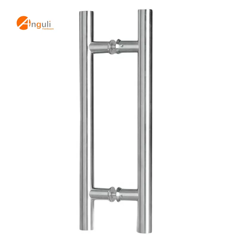 Hot round door handle 304 stainless steel double side glass door handle