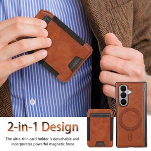 เคสโทรศัพท์แบบกระเป๋าหนัง PU แม่เหล็กสำหรับ Samsung Z Fold 8 4 5 6 7 พร้อมช่องใส่บัตร รองรับการชาร์จไร้สาย ป้องกันการกระแทก - Product Image 6