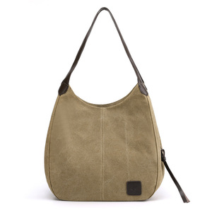 Fashion Casual Women's <b>Large</b> Capacity Vintage <b>Canvas</b> <b>Bag</b> With Daily Travel Shoulder <b>Bag</b> Wear-resistant - Product Image 4