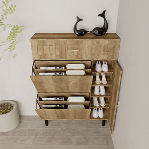 Design moderno pieghevole scarpiera in legno scarpiera armadio con cassetto portaoggetti - Product Image 3