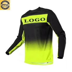 เสื้อยืดแขนยาวผู้ชาย พิมพ์โลโก้ได้ ระบายอากาศ แห้งเร็ว ป้องกันรังสียูวี UPF 50 สำหรับขี่มอเตอร์ไซค์และแข่งรถ - Product Image 5