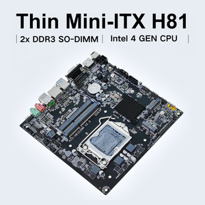 NUEVA Placa Base <span class=keywords><strong>H81</strong></span> Thin Mini-ITX Compatible con CPU <span class=keywords><strong>Intel</strong></span> de 4.ª Generación, 2x DDR3, Memoria de Doble Canal, NVMe NGFF M.2, SATA3.0, Placa Madre <span class=keywords><strong>H81</strong></span> ITX - Product Image 1