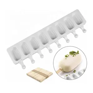 8-hohlraum Oval Mini Eis Kuchen Cakesicle Silikon Popsicle Form für DIY Eis Pops