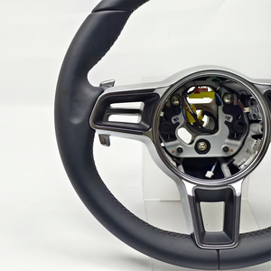 Volant en cuir noir compatible avec Panamera Cayenne Macan Boxster Cayman 718 911 918 <span class=keywords><strong>997</strong></span> 991 970 971 - Product Image 5