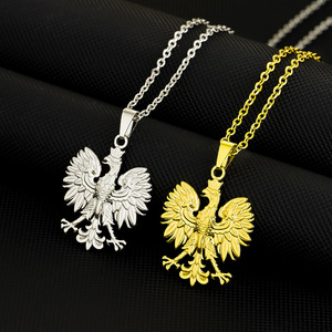 2025 grosir kustom Logo logam baja nirkarat pria hewan Polandia liontin elang kalung - Product Image 5