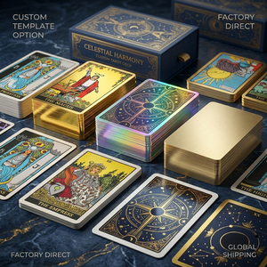 Stampa Personalizzata di Carte <span class=keywords><strong>dei</strong></span> <span class=keywords><strong>Tarocchi</strong></span>, Mazzo di Oracoli con Nucleo Nero 350gsm, <span class=keywords><strong>Gioco</strong></span> Spirituale Personalizzato con Scatola Rigida di Lusso - Product Image 1