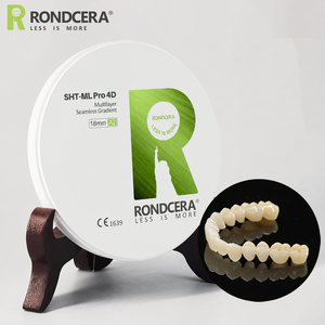 Rondcera SHT-ML Pro 4D วัสดุฟันแบบไล่ระดับสีธรรมชาติดิสก์เซอร์โคเนียหลายชั้น1300MPa สำหรับการฟื้นฟูที่มีการบุกรุกน้อยที่สุด - Product Image 1