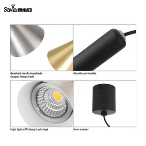 Savia 5W COB LED lámpara de estilo Mini cobre cepillado acabado de acero de aluminio de vivienda araña Slim luz colgante - Product Image 2