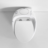Marbre blanc couleur forme d'oeuf wc sanitaires rond toilette au sol commode salle de bain en céramique une pièce cuvette de toilette